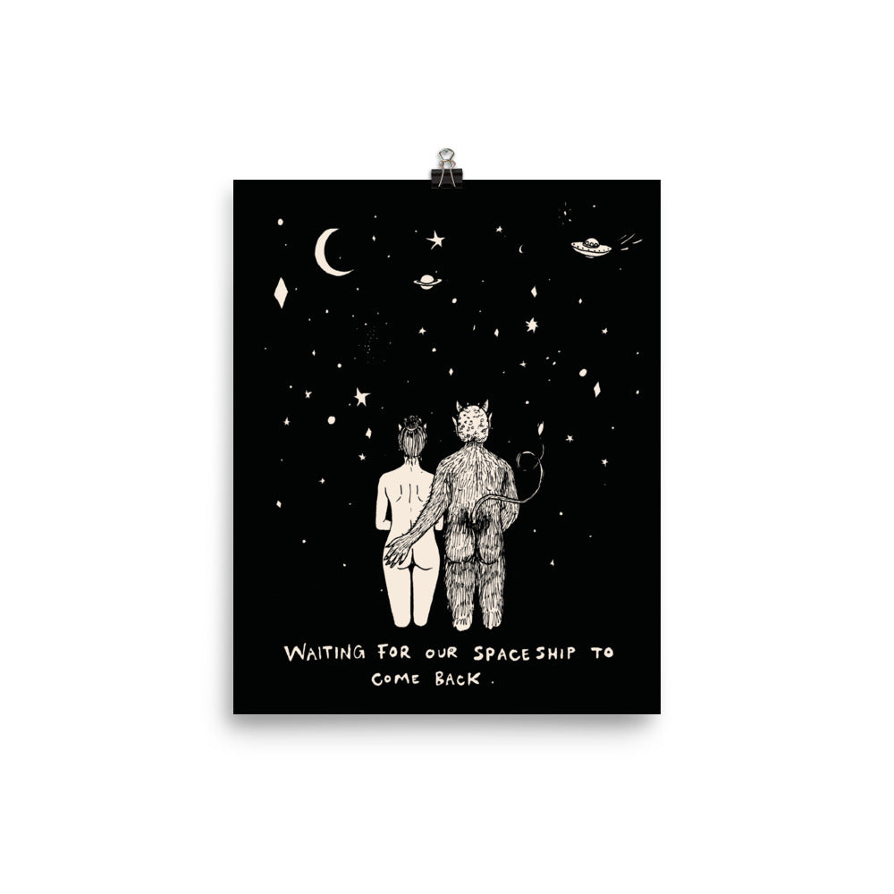 " Waiting for our Spaceship " Poster