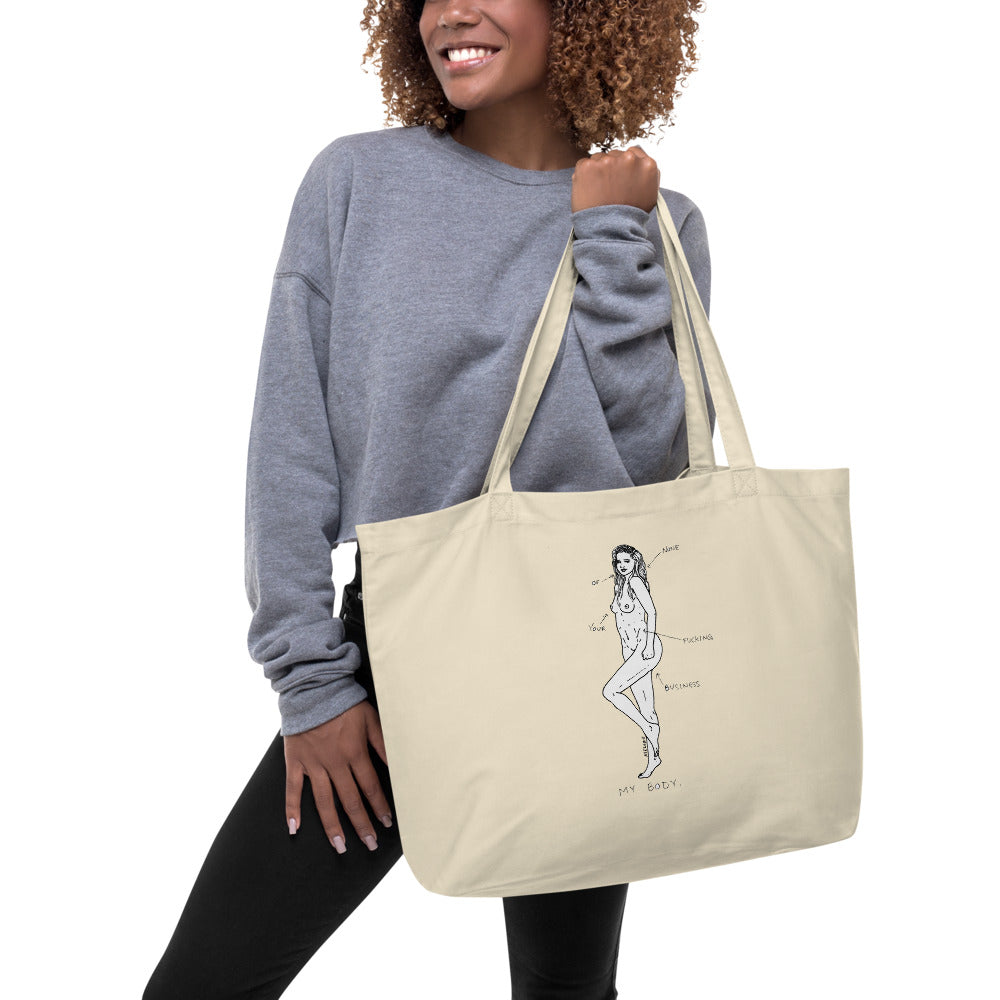 " My Body " Large organic tote bag
