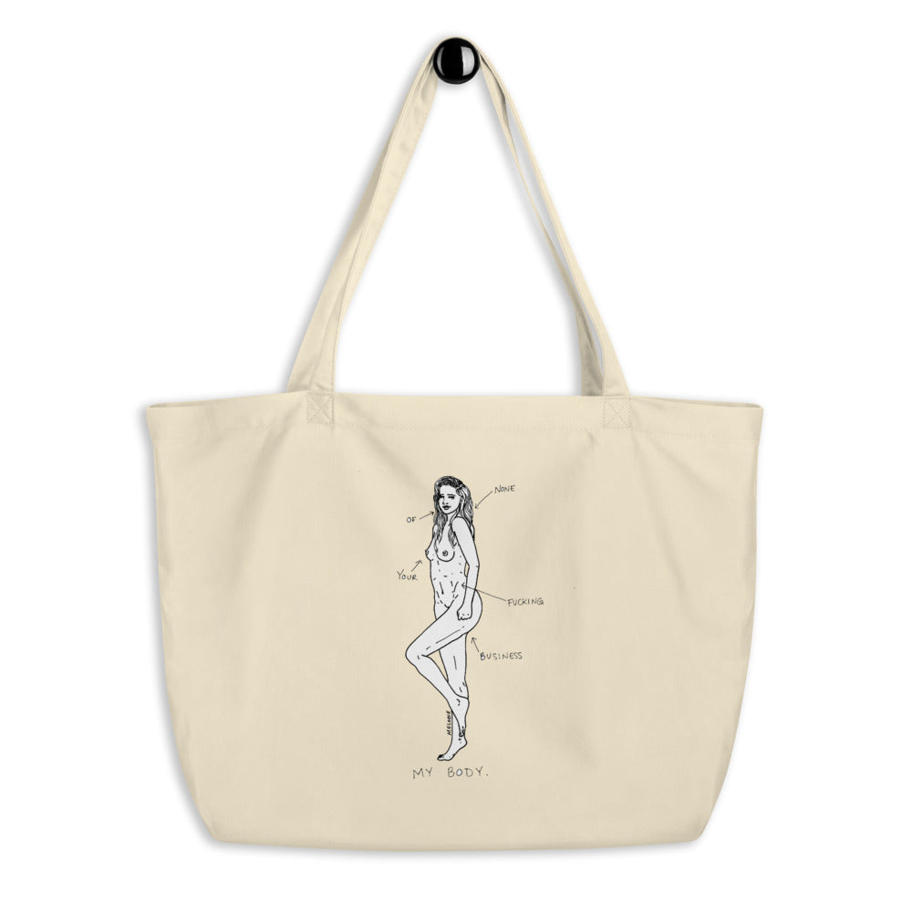 " My Body " Large organic tote bag