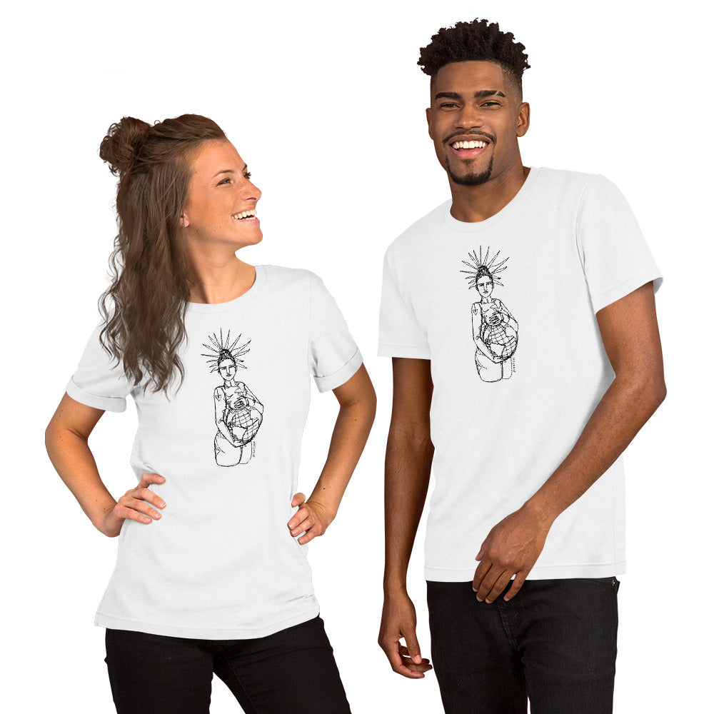 " Our World x Empowers " Front and Back Print Short-Sleeve Unisex T-Shirt