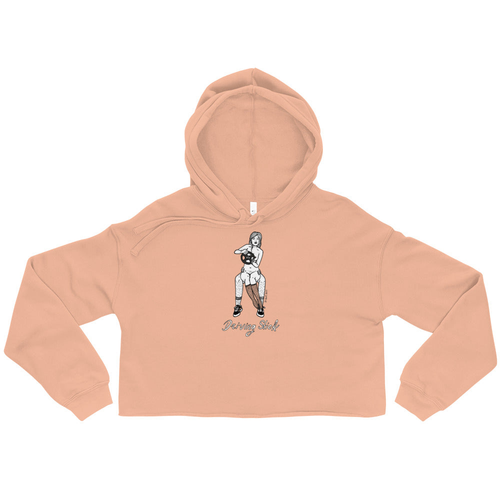 " Driving Stick " Crop Hoodie