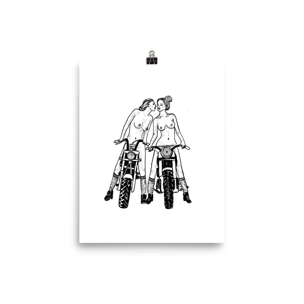 " Babes On Bikes " Print / Poster