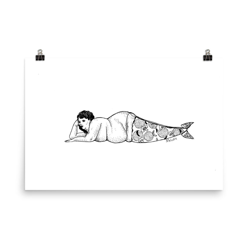 " Pizza Mermaid " Print / Poster