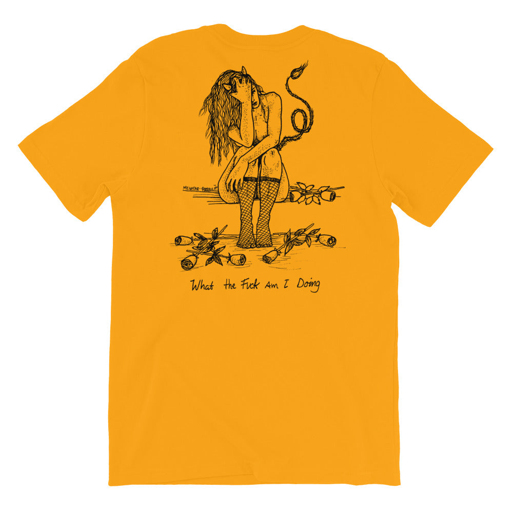 " WTF Am I Doing ? "X " So Tired " Front And Back Print Short-Sleeve Unisex T-Shirt