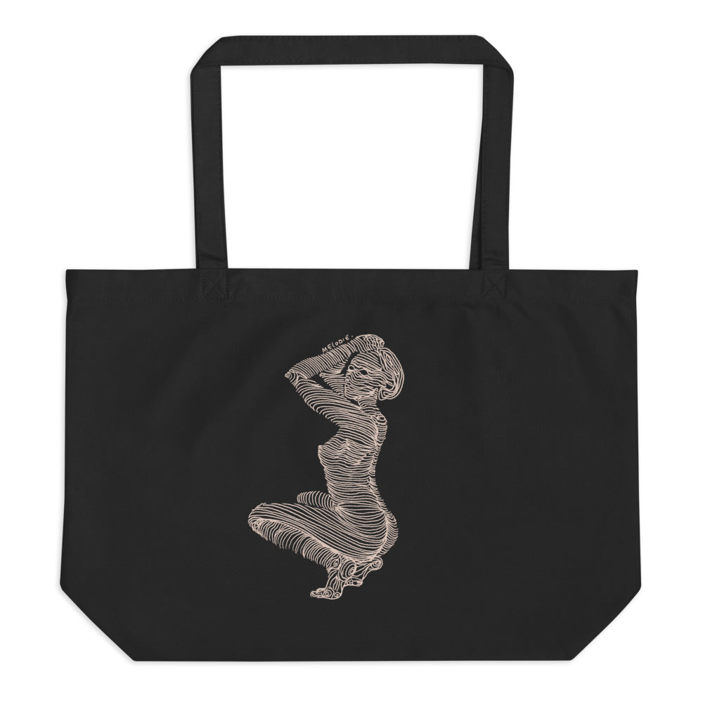 " 7/7 Deadly sins " Front Print, White Ink Large organic tote bag