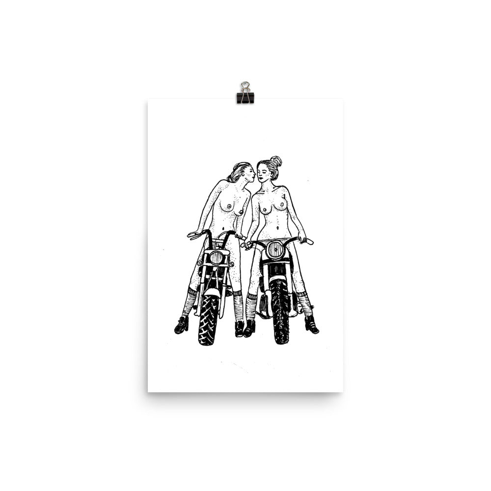 " Babes On Bikes " Print / Poster