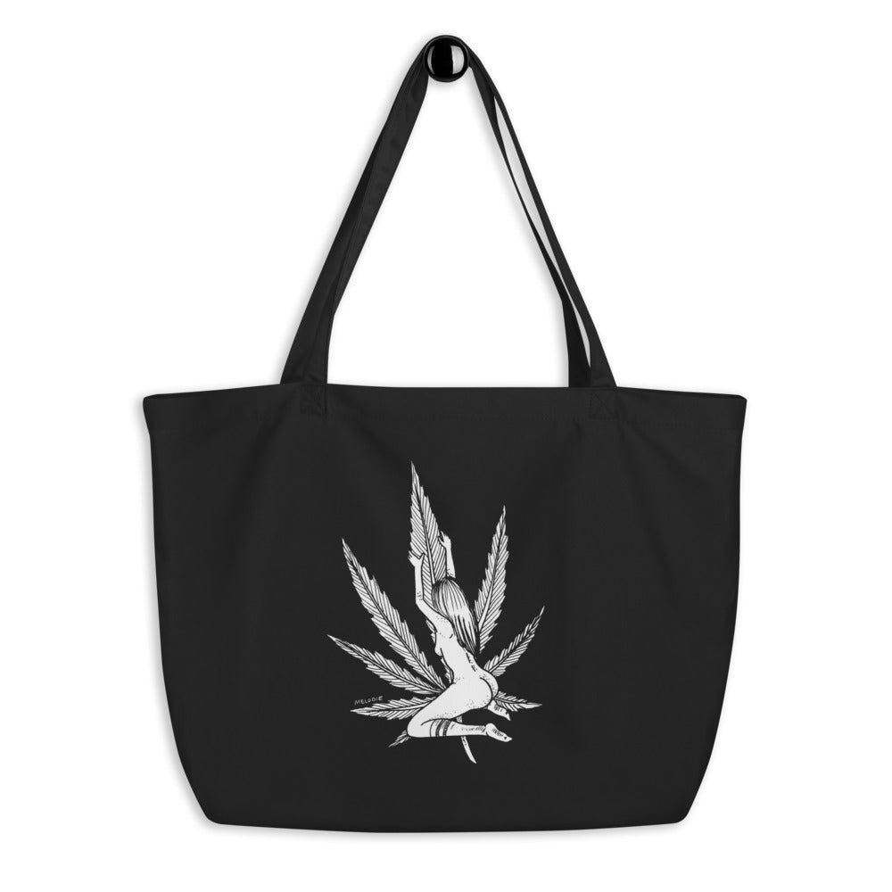 " Drool Emoji " Large organic tote bag