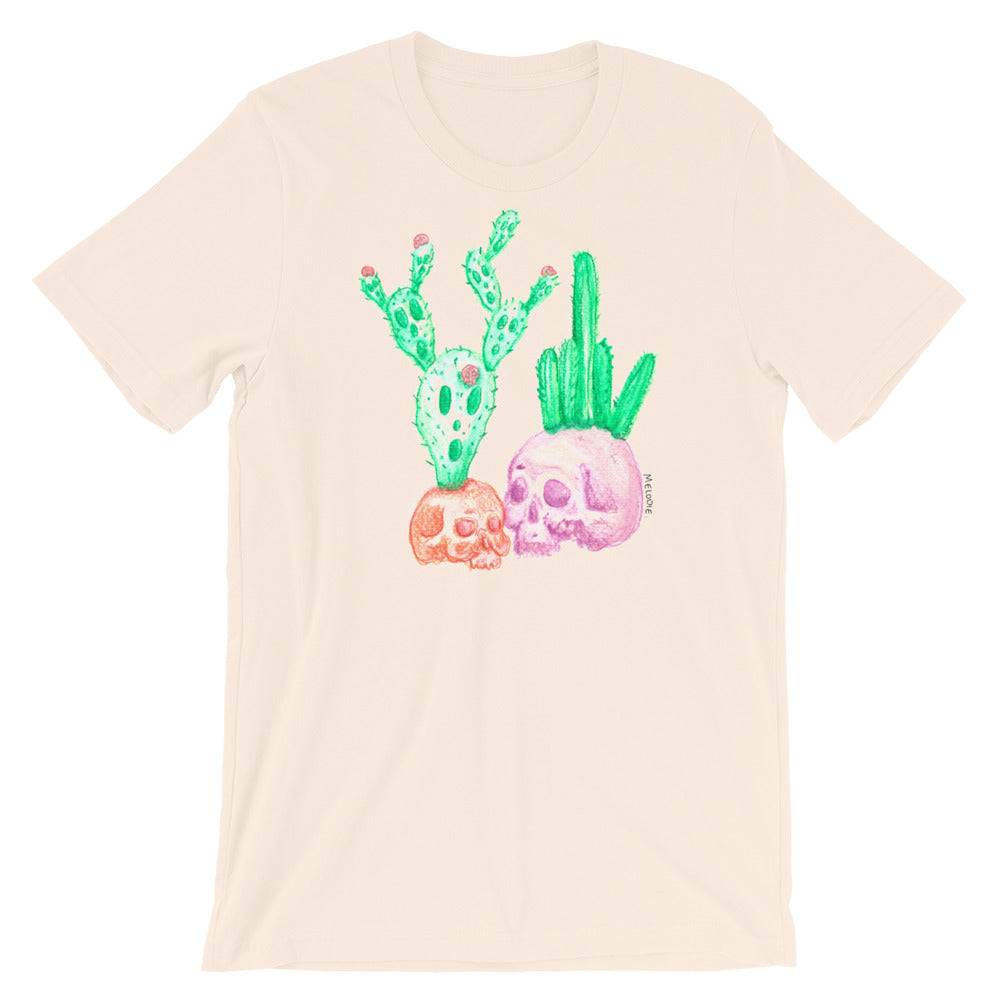 " Tête De Cactus " Front And Back Print Short-Sleeve Unisex T-Shirt