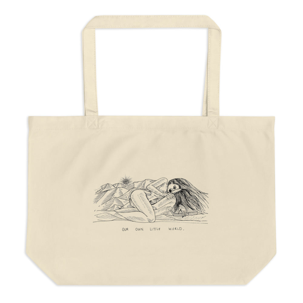 " Our Own Little World " Large organic tote bag