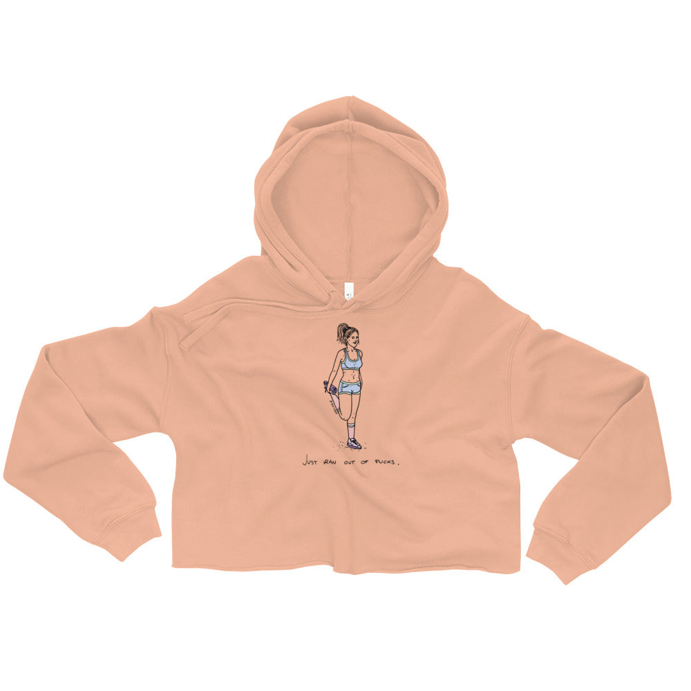 " Just Ran Out Of Fuck ( Standing ) " Crop Hoodie