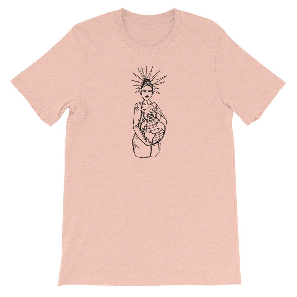" Our World x Empowers " Front and Back Print Short-Sleeve Unisex T-Shirt
