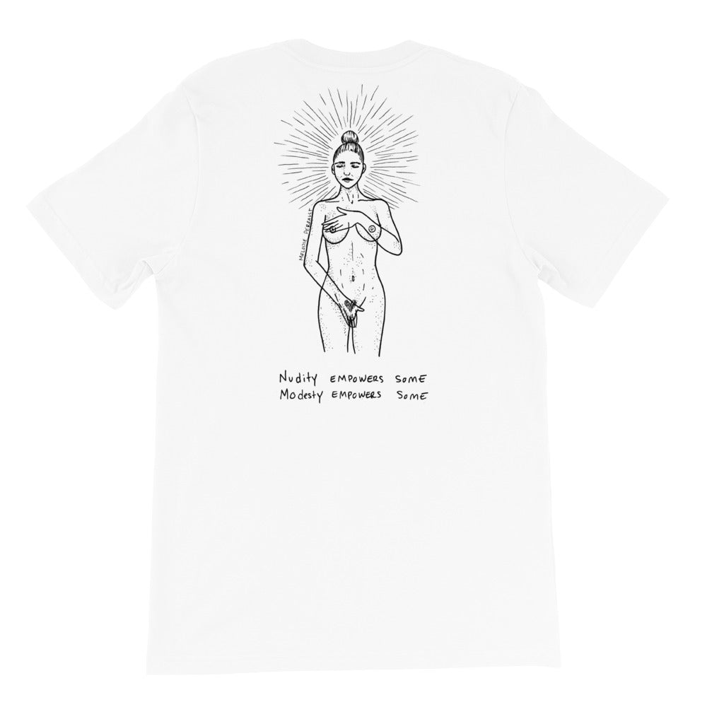 " Our World x Empowers " Front and Back Print Short-Sleeve Unisex T-Shirt