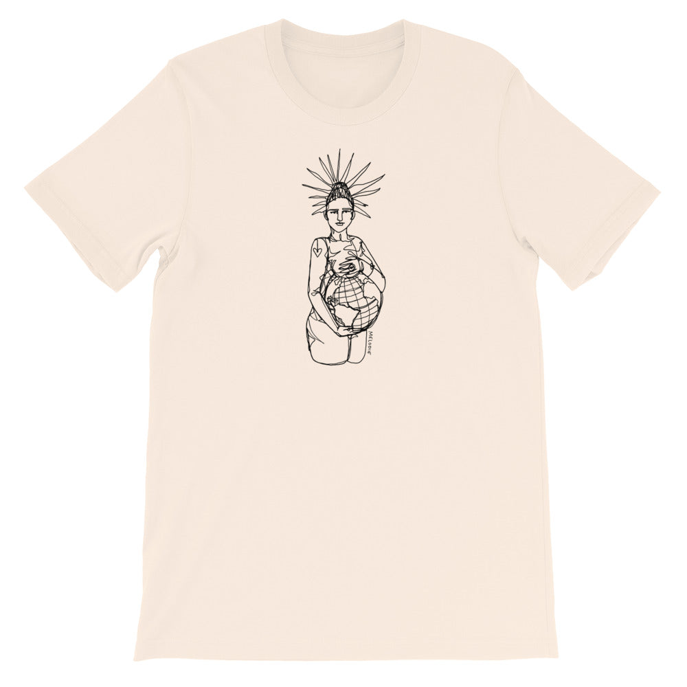 " Our World x Empowers " Front and Back Print Short-Sleeve Unisex T-Shirt
