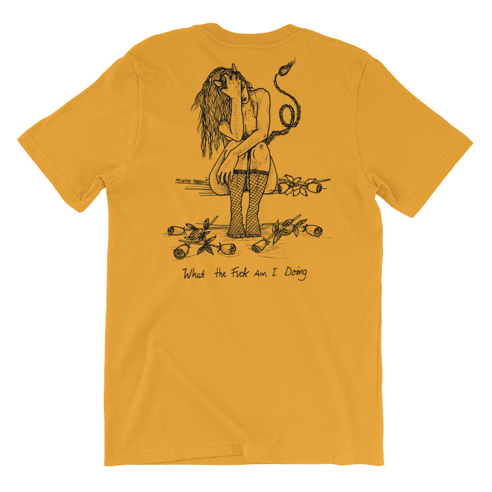 " WTF Am I Doing ? "X " So Tired " Front And Back Print Short-Sleeve Unisex T-Shirt