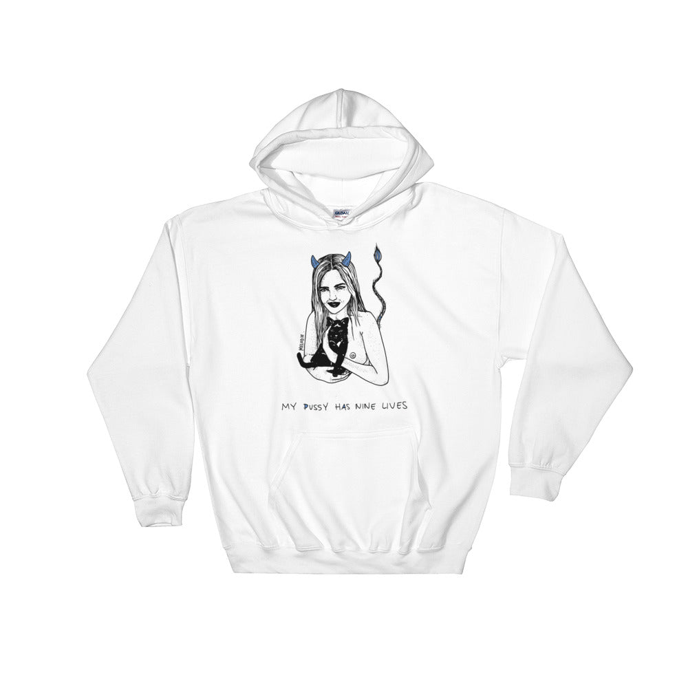 " My pussy Has 9 Lives " Unisex Hooded Sweatshirt