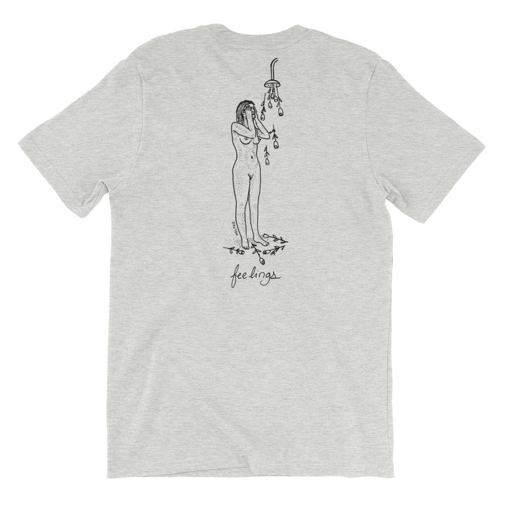 " Feelings " x " Pressure " Front and Back Short-Sleeve Unisex T-Shirt