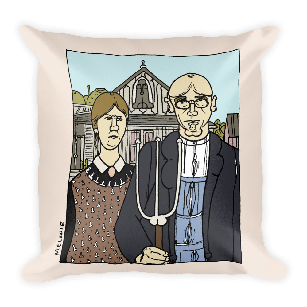 " Grant Wood " Square Pillow