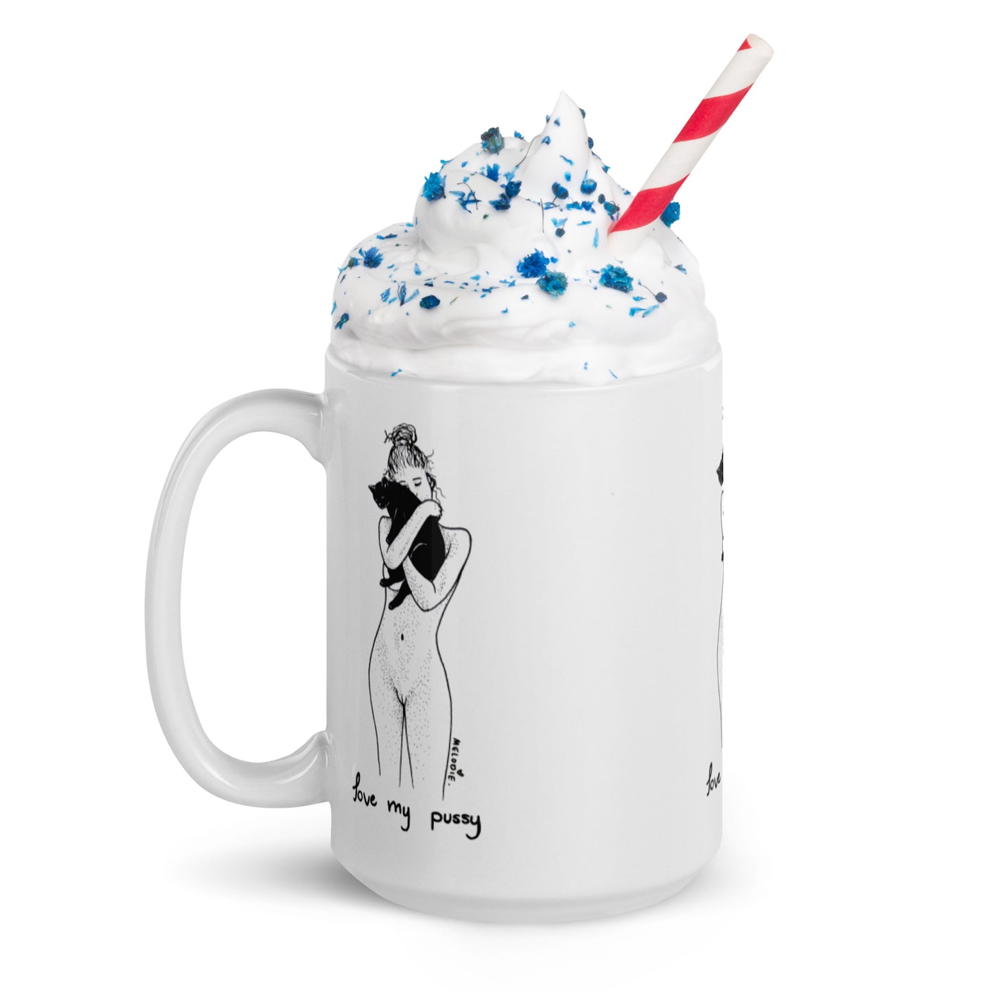 " Love My Pussy " White glossy mug