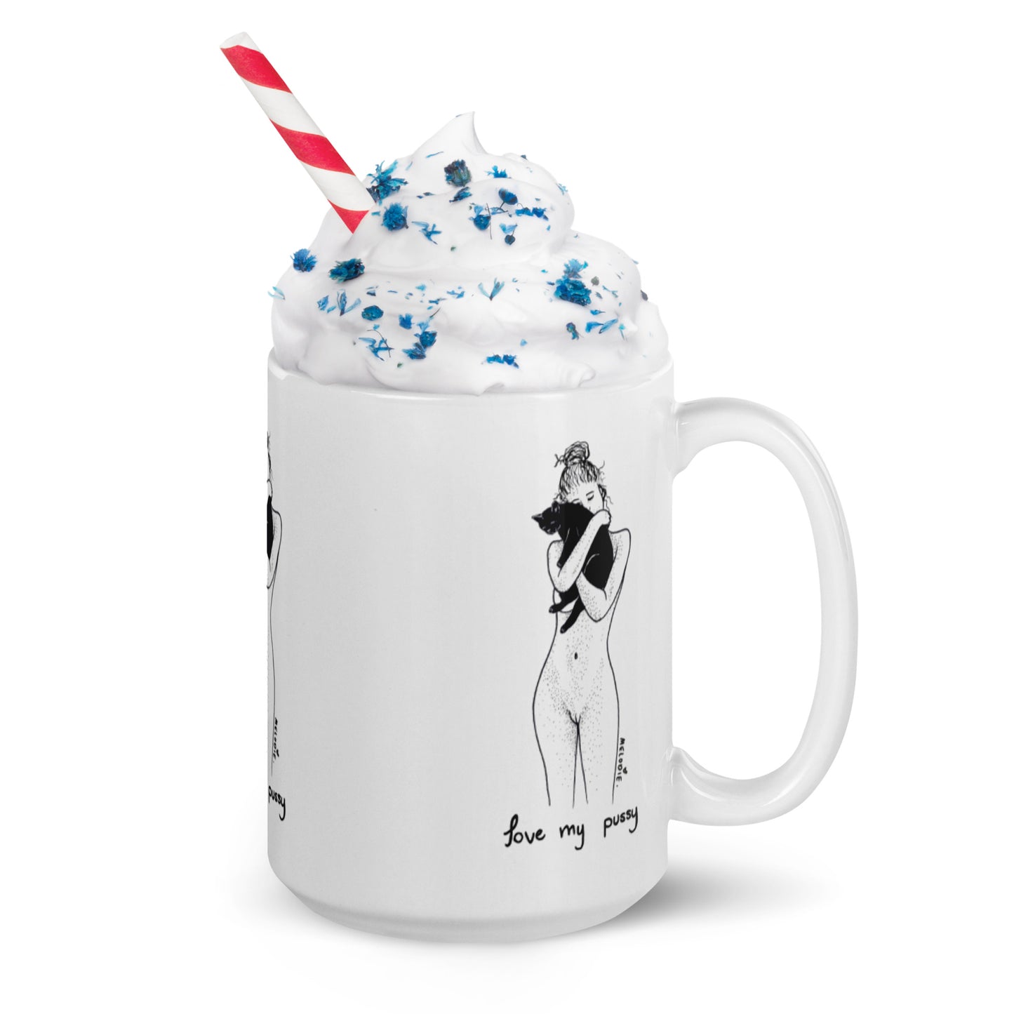 " Love My Pussy " White glossy mug