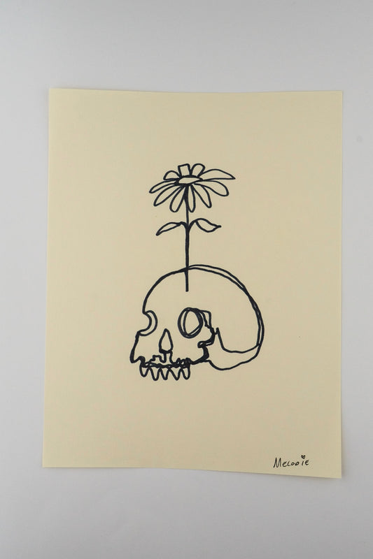 " Flower Head " One liner Original Artwork
