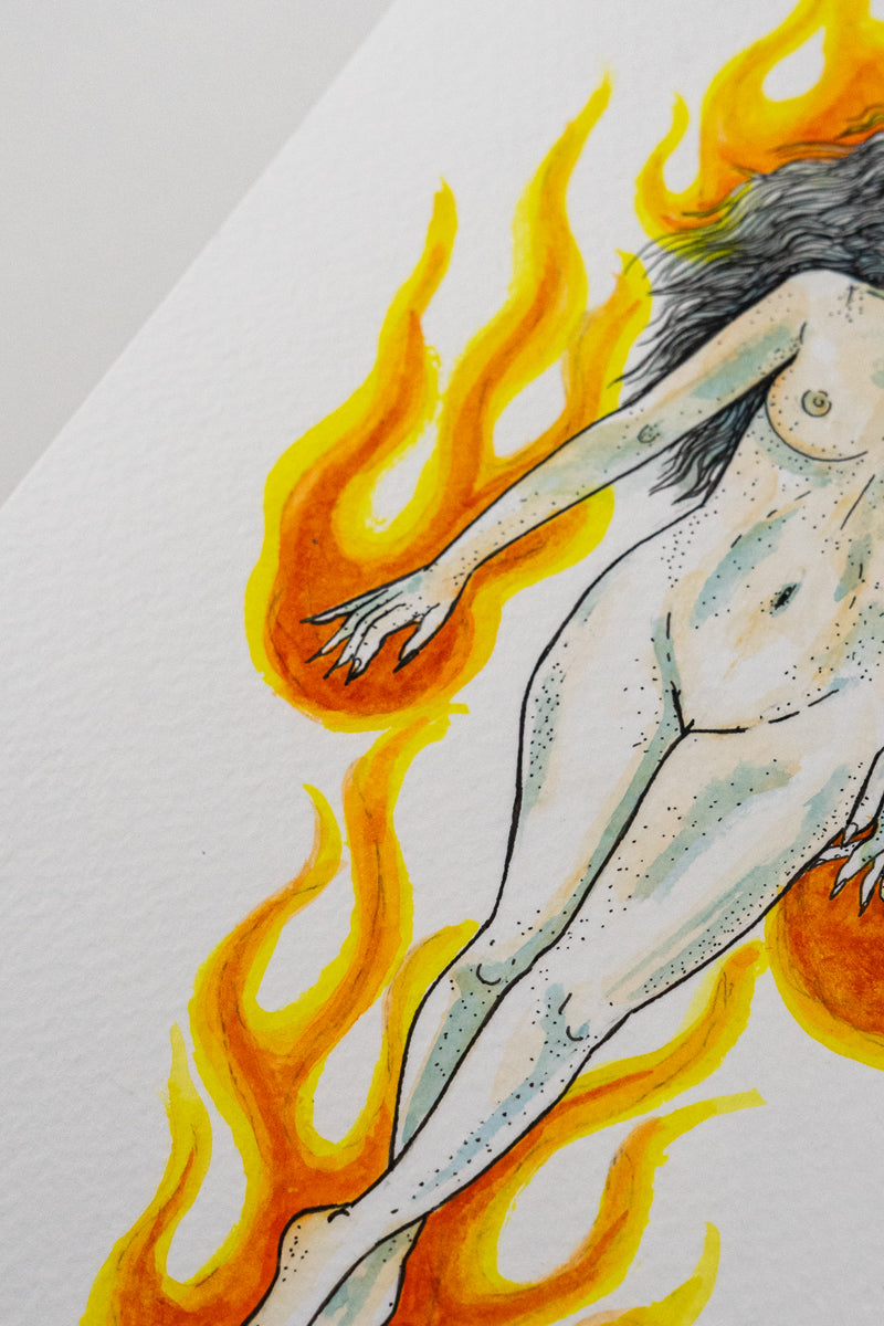 " Lady On Fire " Original Artwork