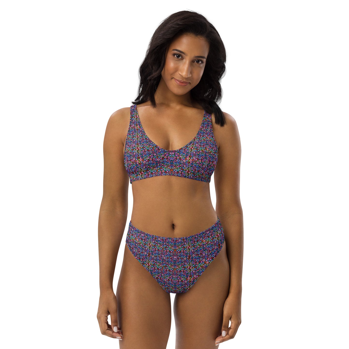 " Everything Flowers " Recycled high-waisted bikini