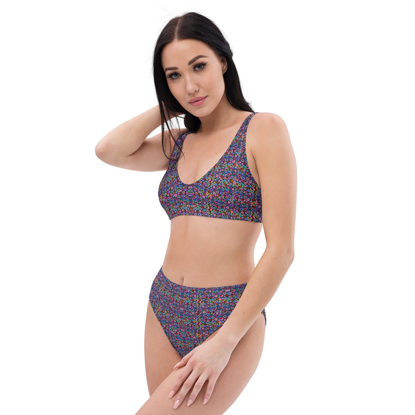 " Everything Flowers " Recycled high-waisted bikini