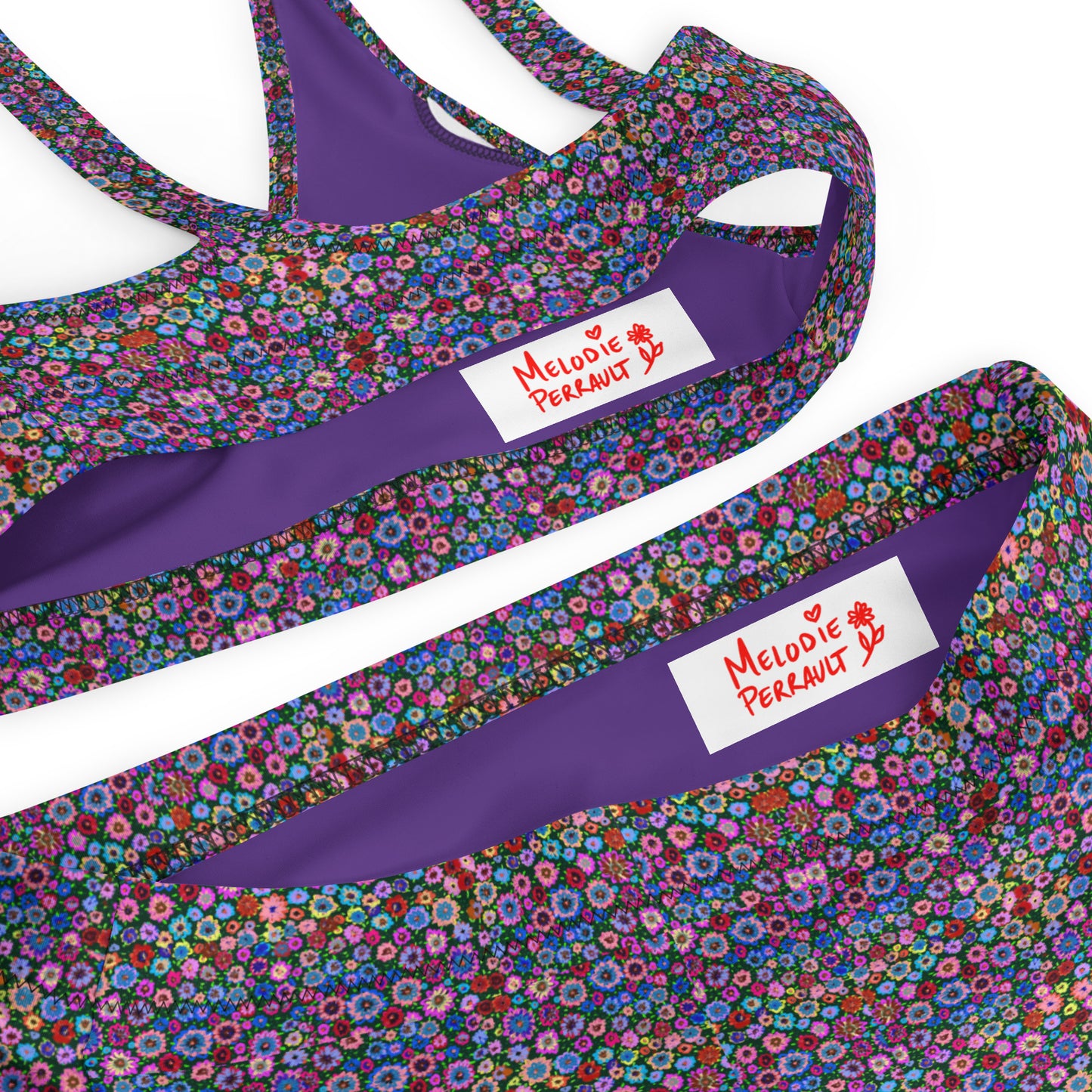 " Everything Flowers " Recycled high-waisted bikini