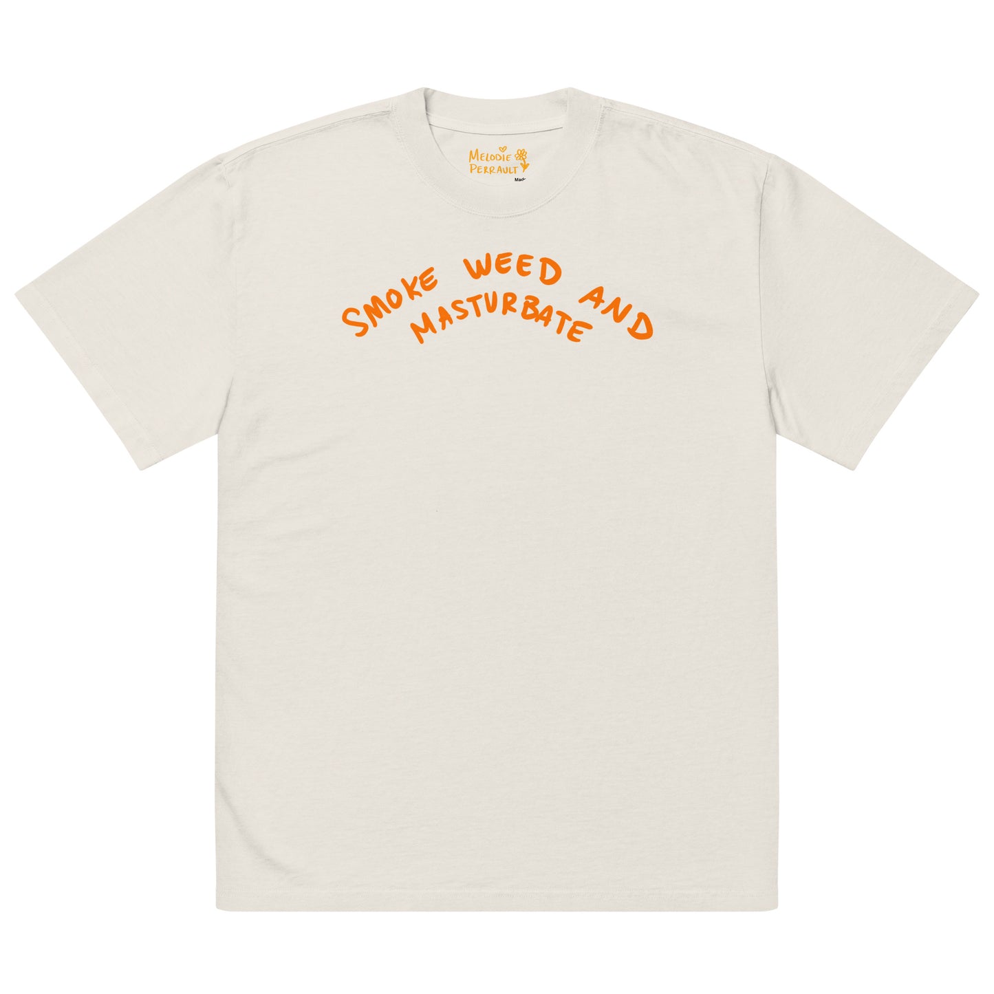 " 2024 Smoke Weed & Masturbate " Back Print Oversized faded t-shirt