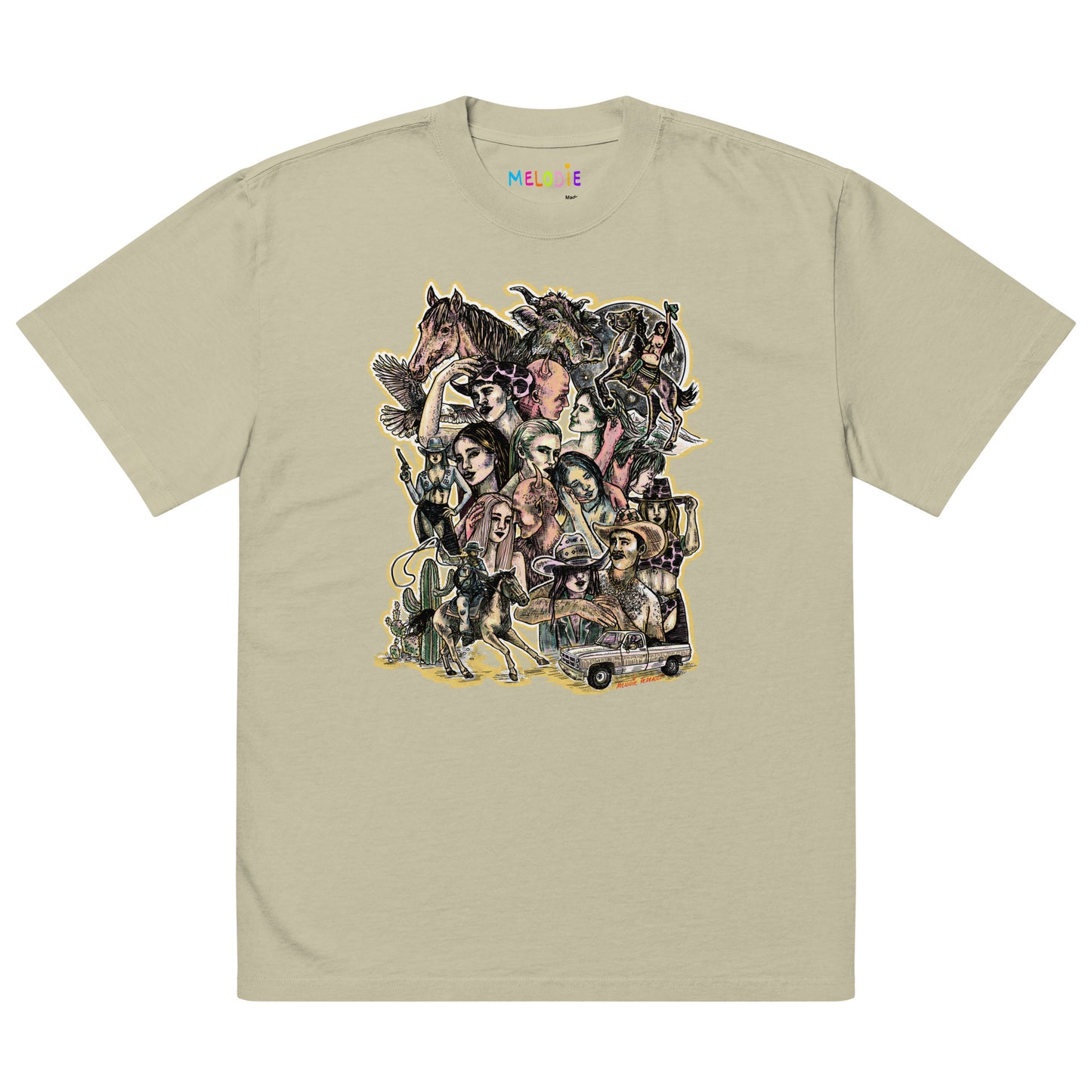 " Don't Let Your Babies Become A Cowboy " Oversized faded t-shirt