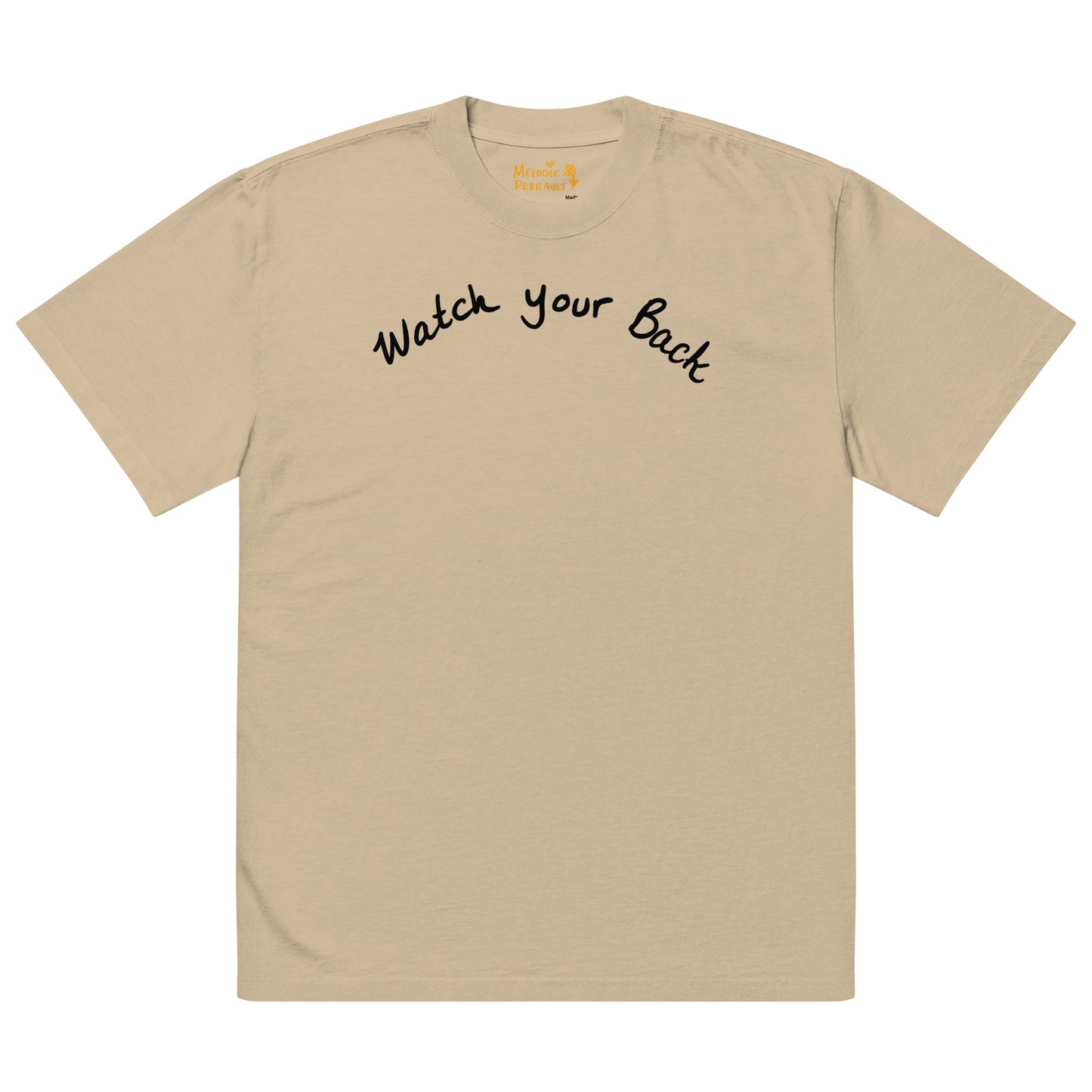 " Watch Your Back " Oversized faded t-shirt