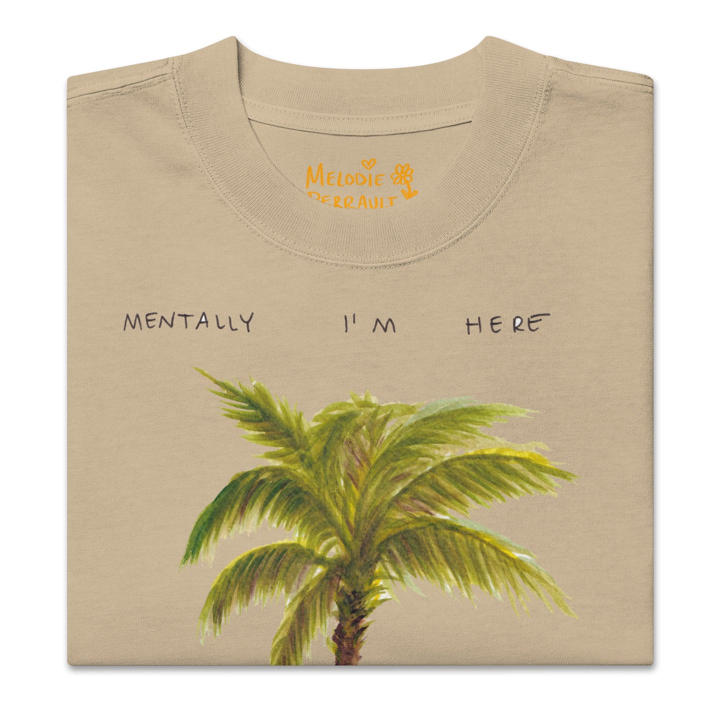 " Mentally I’m Here " Oversized faded t-shirt