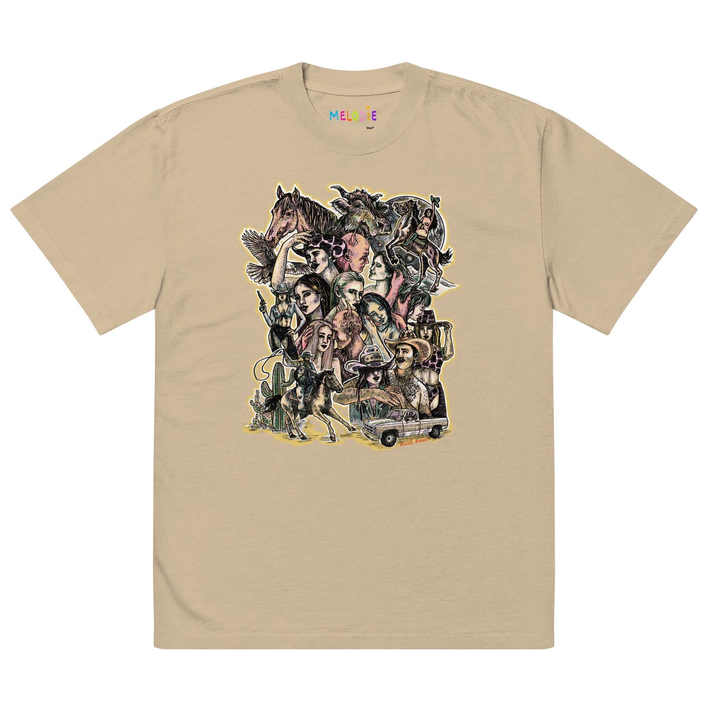 " Don't Let Your Babies Become A Cowboy " Oversized faded t-shirt