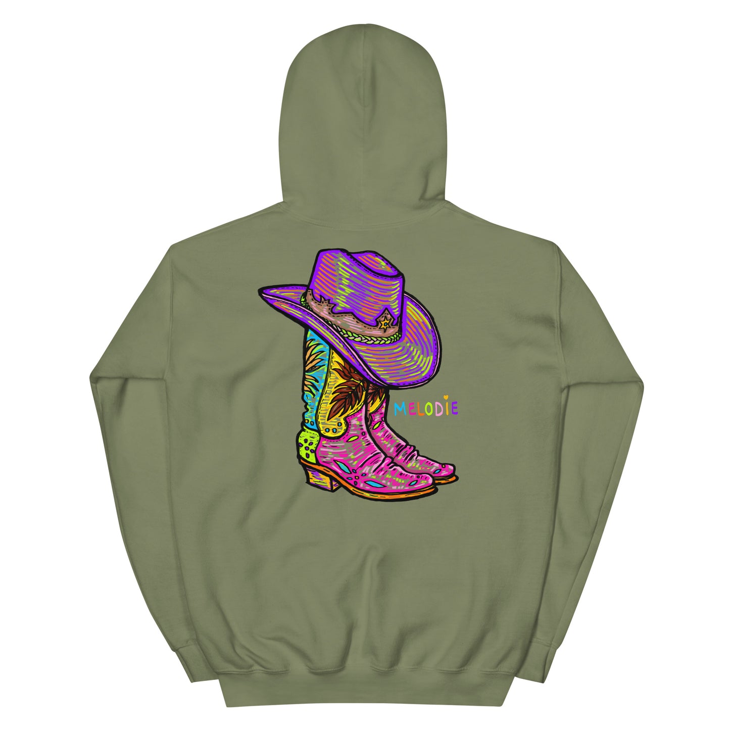 " Colourful Birds & Boots " Unisex Hoodie