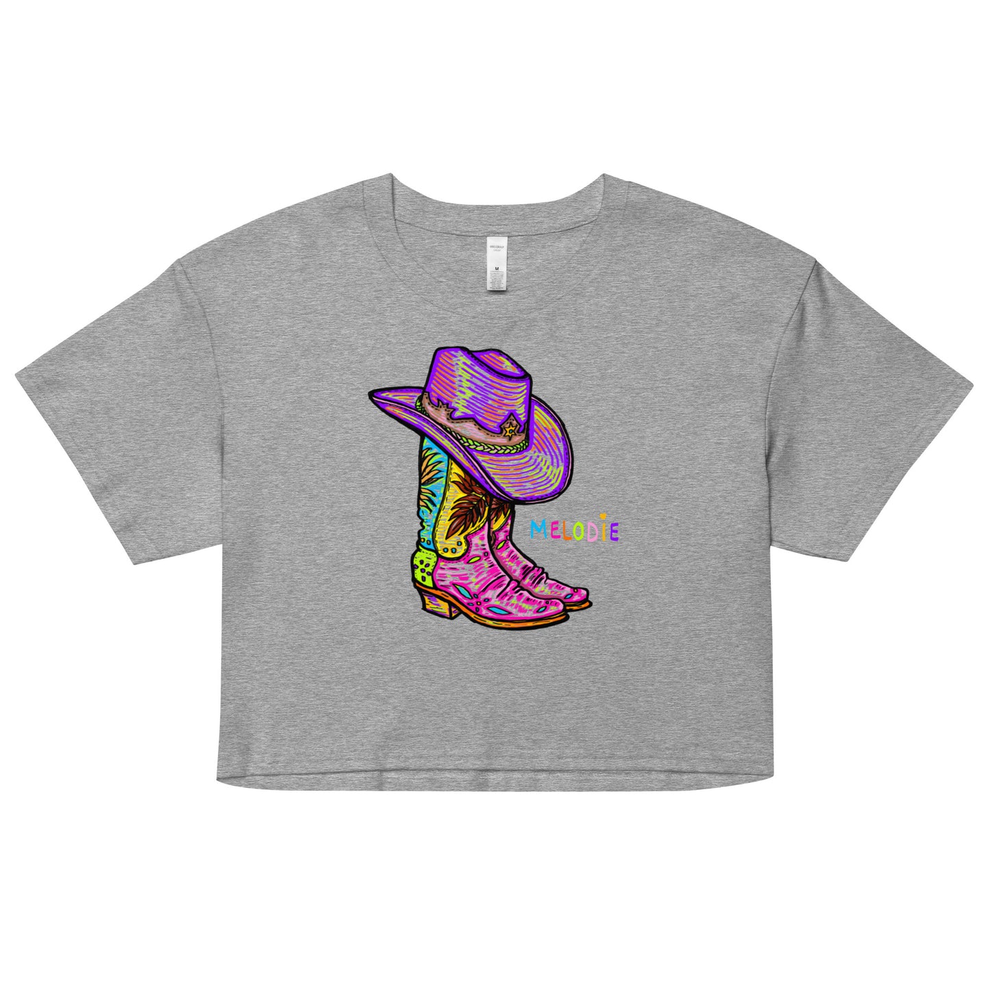 " Colourful Birds & Boots " Women’s crop top