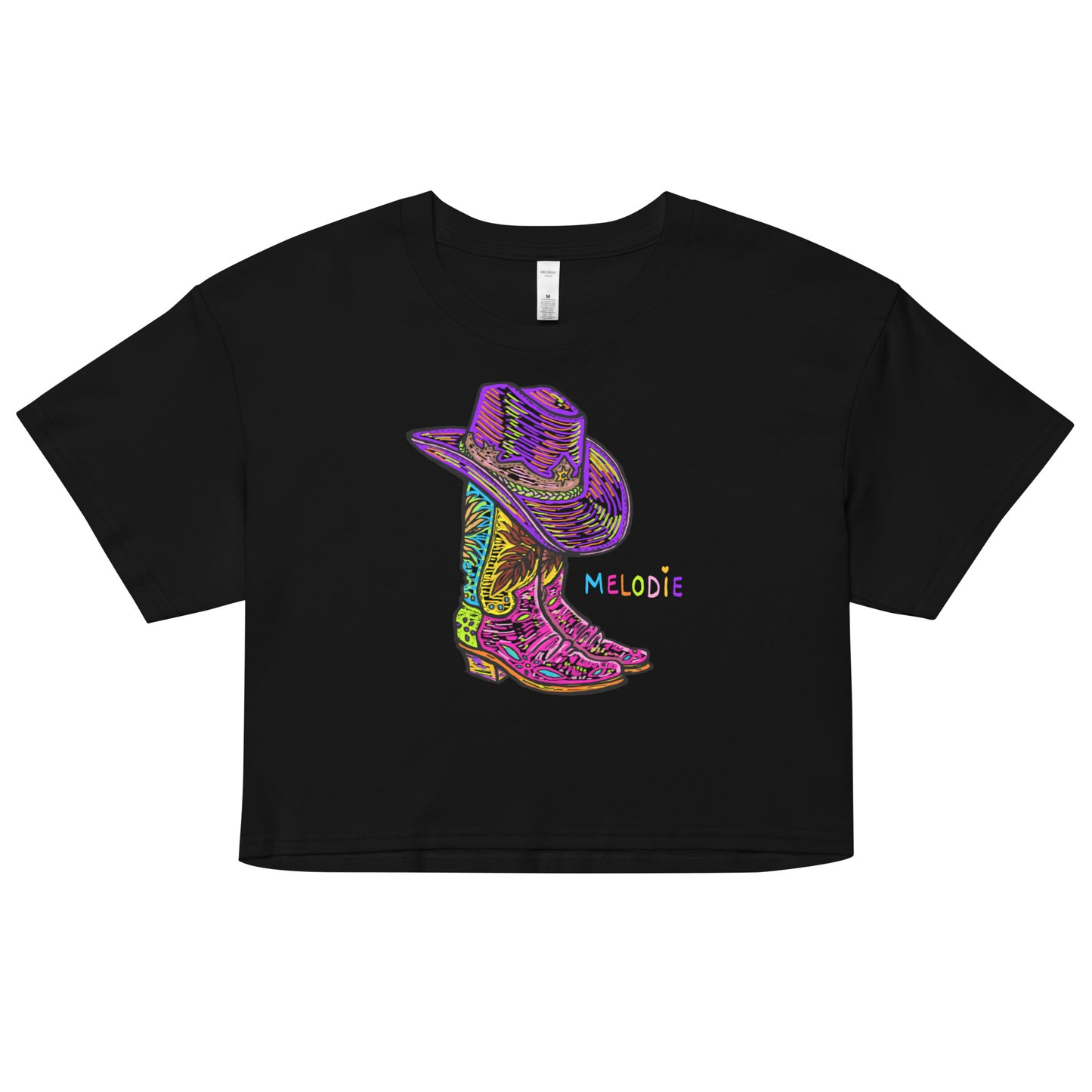 " Colourful Birds & Boots " Women’s crop top