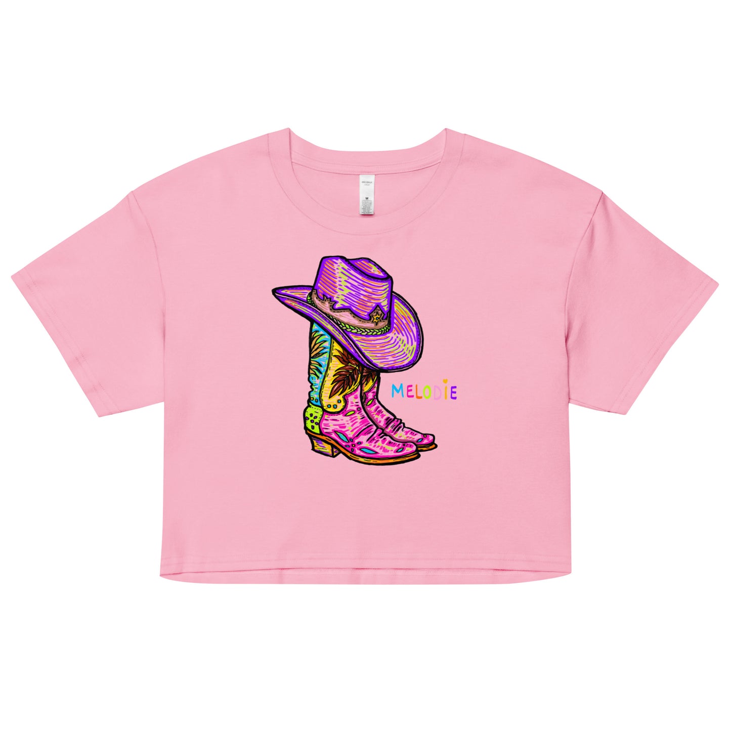 " Colourful Birds & Boots " Women’s crop top