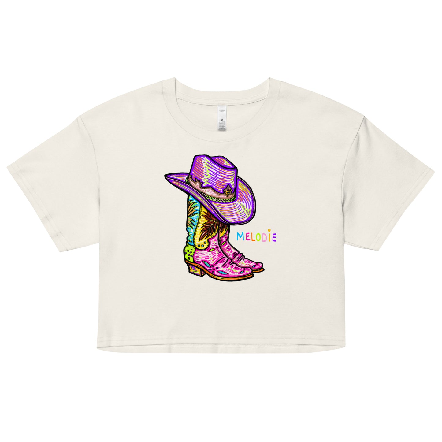 " Colourful Birds & Boots " Women’s crop top