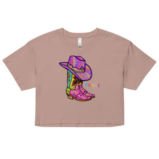 " Colourful Birds & Boots " Women’s crop top