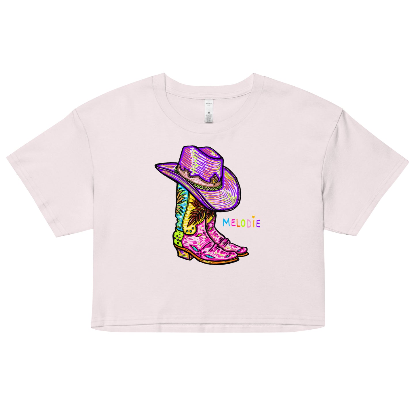 " Colourful Birds & Boots " Women’s crop top