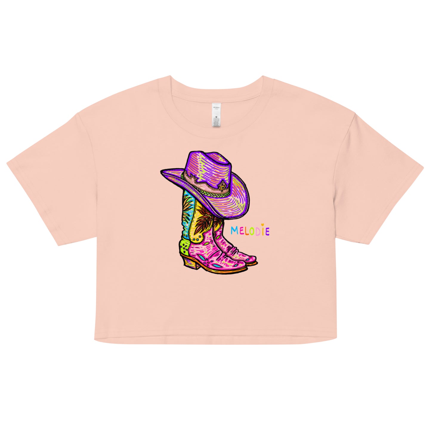 " Colourful Birds & Boots " Women’s crop top