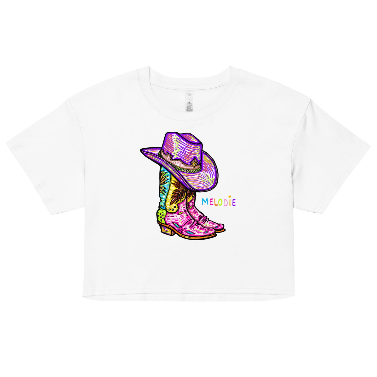 " Colourful Birds & Boots " Women’s crop top