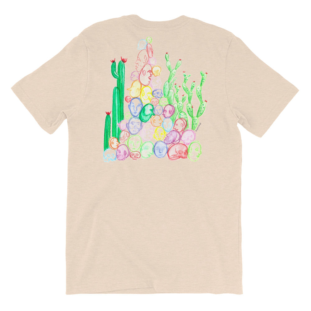 " Tête De Cactus " Front And Back Print Short-Sleeve Unisex T-Shirt