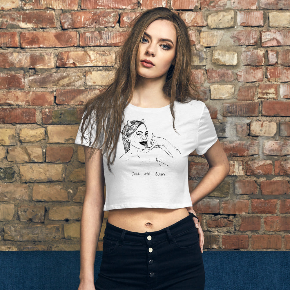 " Call Me Baby " Women’s Crop Tee