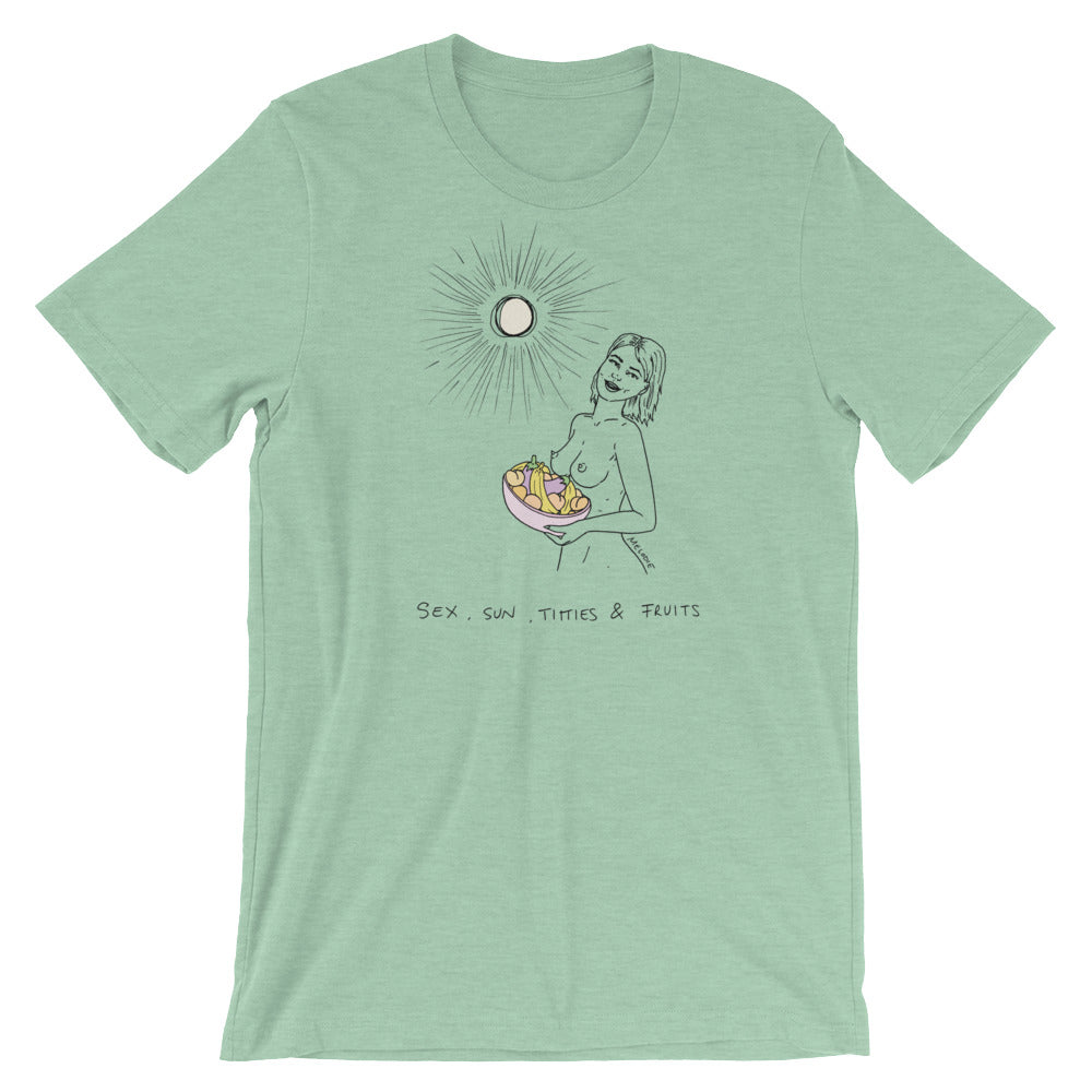 " Sex, Sun, Titties & Fruits "  Short-Sleeve Unisex T-Shirt