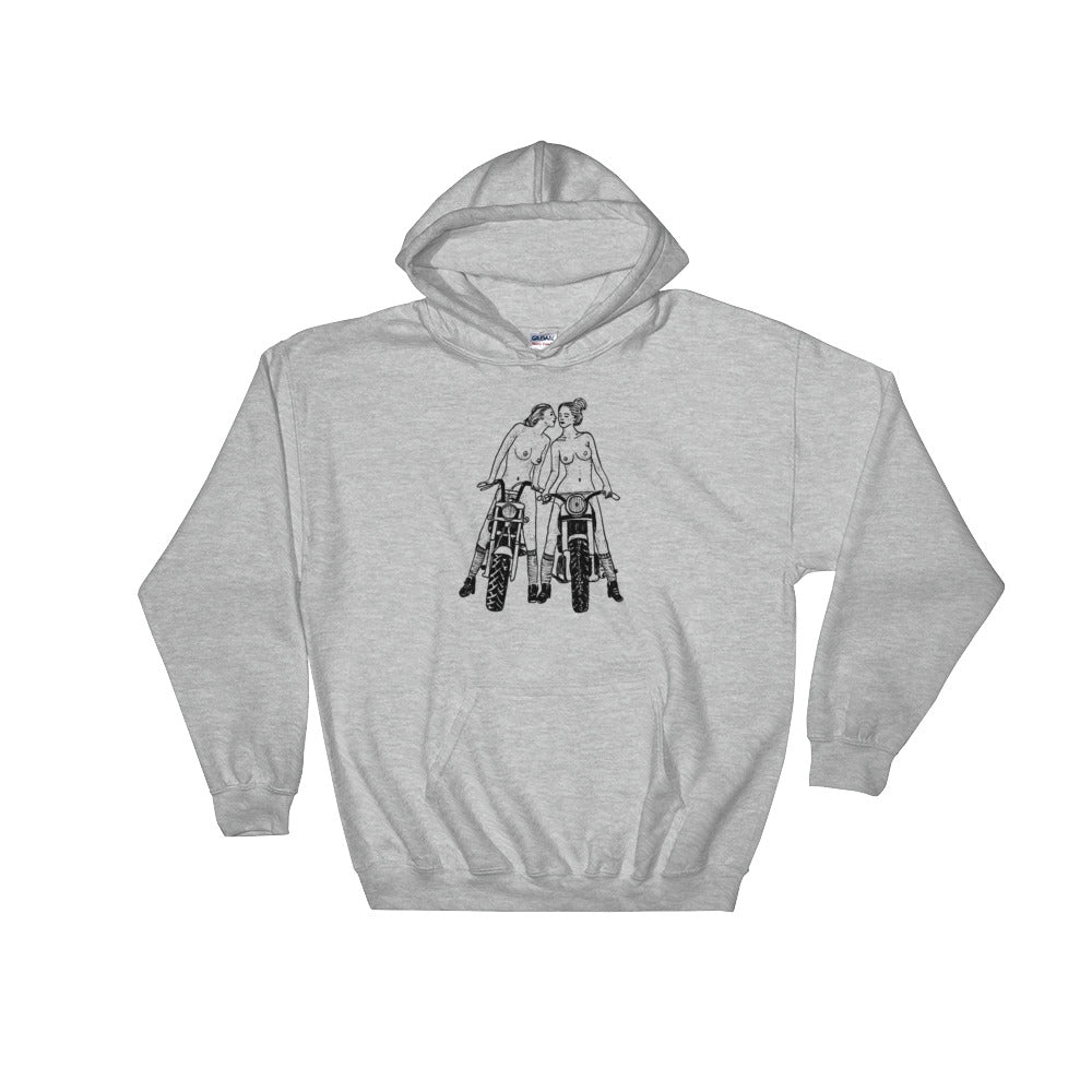 " Babes On Bikes " Hooded Sweatshirt