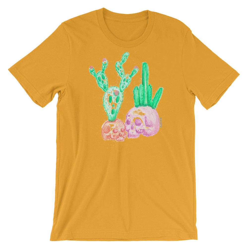 " Tête De Cactus " Front And Back Print Short-Sleeve Unisex T-Shirt