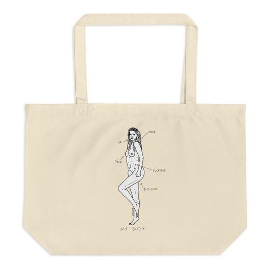" My Body " Large organic tote bag