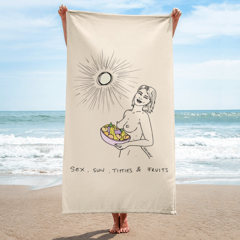 " Sex, Sun, Titties & Fruits " Towel