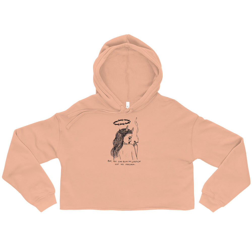 " Mascara "  Crop Hoodie